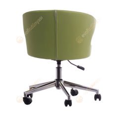 Buket Suni Deri Çalışma Sandalyesi A.Yeşil - Krom