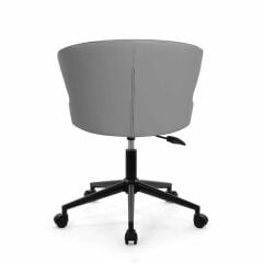 Buket Suni Deri Çalışma Sandalyesi Gri - Siyah Boya