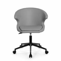 Buket Suni Deri Çalışma Sandalyesi Gri - Siyah Boya