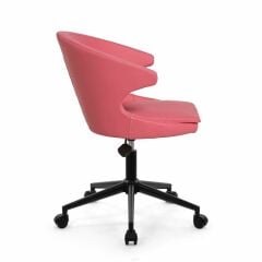 Buket Suni Deri Çalışma Sandalyesi Pembe - Siyah Boya