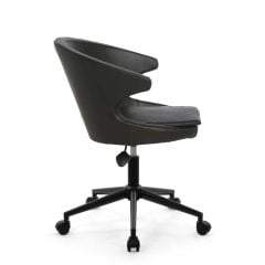 Buket Suni Deri Çalışma Sandalyesi Siyah - Siyah Boya