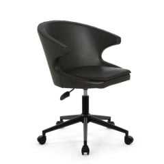 Buket Suni Deri Çalışma Sandalyesi Siyah - Siyah Boya