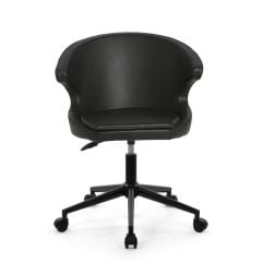 Buket Suni Deri Çalışma Sandalyesi Siyah - Siyah Boya