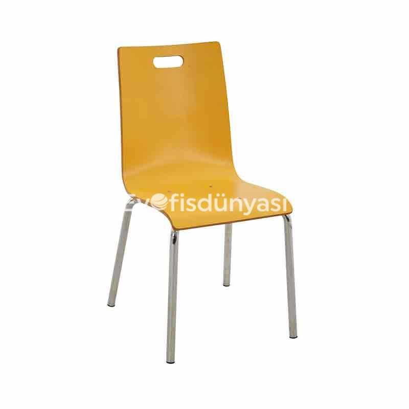 Contra Metal Ayaklı Ahşap Sandalye Sarı