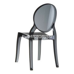 Elizabeth Polikarbon Sandalye Siyah Transparan