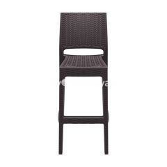 Jamaıca Rattan Görünümlü Bar Sandalyesi Kahve