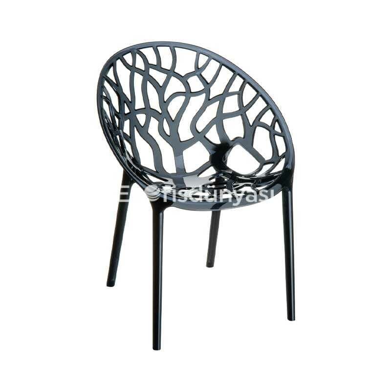 Crystal Polikarbon Sandalye Siyah