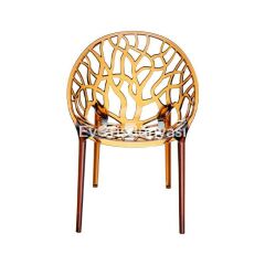 Crystal Polikarbon Sandalye Kahve Transparan