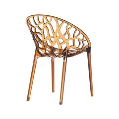 Crystal Polikarbon Sandalye Kahve Transparan