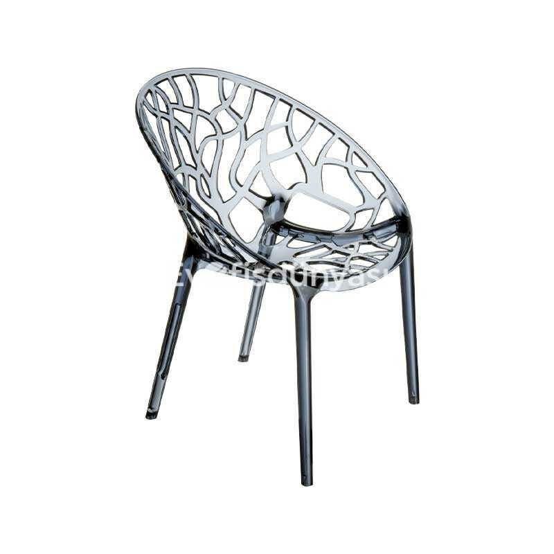 Crystal Polikarbon Sandalye Siyah Transparan