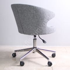 Buket Kumaş Çalışma Sandalyesi Keten Gri - Krom