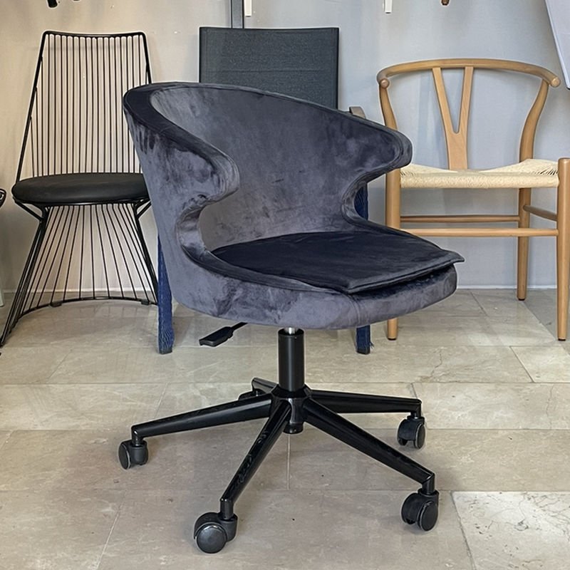 Buket Kumaş Çalışma Sandalyesi Antrasit - Siyah Boya