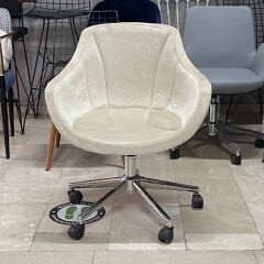 Megan Bilgisayar ve Çalışma Koltuğu Krem - Krom