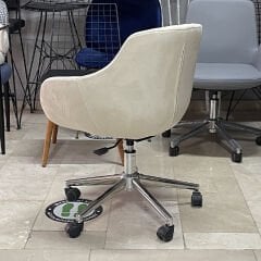 Megan Bilgisayar ve Çalışma Koltuğu Krem - Krom