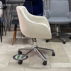 Megan Bilgisayar ve Çalışma Koltuğu Krem - Krom