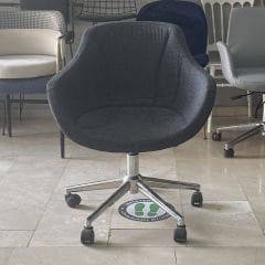 Megan Bilgisayar ve Çalışma Koltuğu Keten Gri - Krom