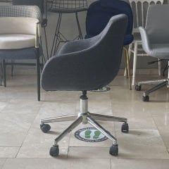 Megan Bilgisayar ve Çalışma Koltuğu Keten Gri - Krom