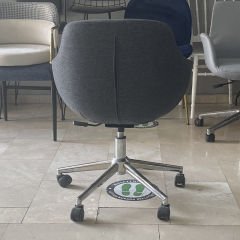 Megan Bilgisayar ve Çalışma Koltuğu Keten Gri - Krom