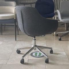 Megan Bilgisayar ve Çalışma Koltuğu Keten Gri - Krom