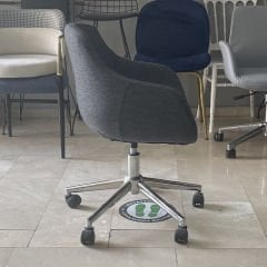 Megan Bilgisayar ve Çalışma Koltuğu Keten Gri - Krom