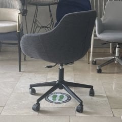 Megan Bilgisayar ve Çalışma Koltuğu Keten Gri - Siyah Boya