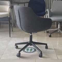 Megan Bilgisayar ve Çalışma Koltuğu Keten Gri - Siyah Boya