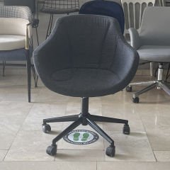 Megan Bilgisayar ve Çalışma Koltuğu Keten Gri - Siyah Boya