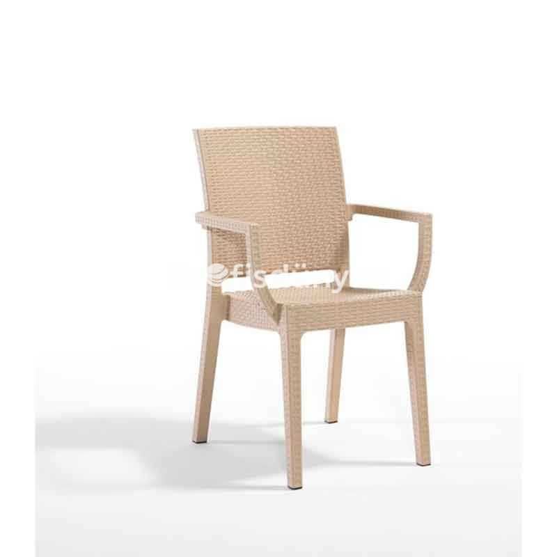 Falkao Kollu Rattan Görünümlü Sandalye Teak