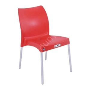 Coin Alüminyum Ayaklı Plastik Sandalye Kırmızı