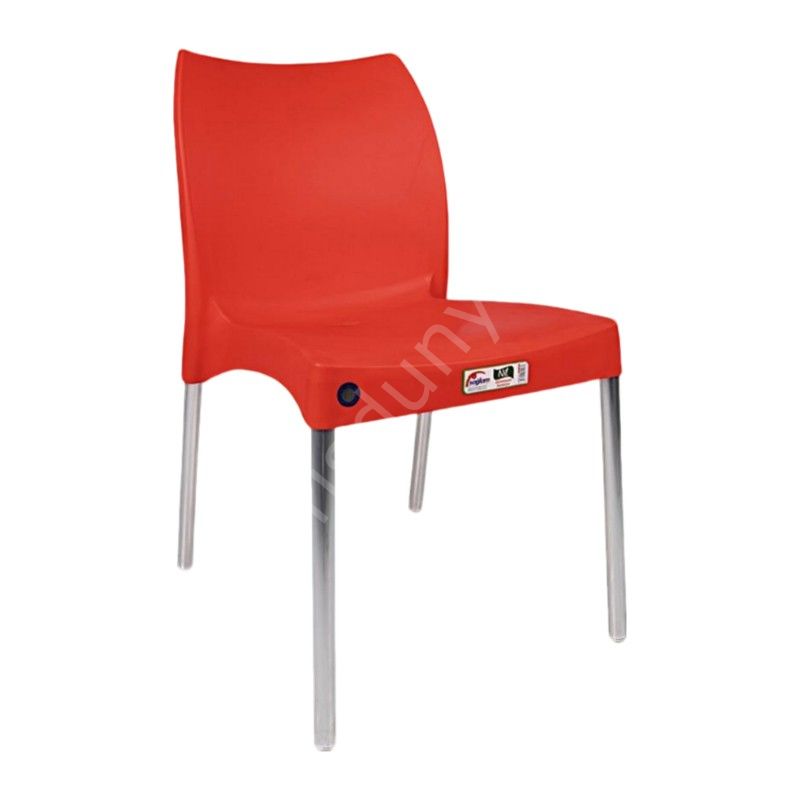 Coin Alüminyum Ayaklı Plastik Sandalye Kırmızı