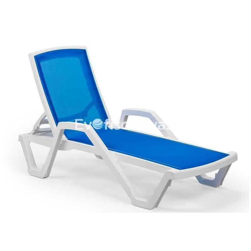 Derya Plastik Şezlong Kollu Mavi