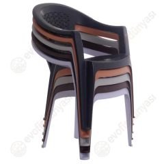 Oscar Plastik Sandalye Kollu K. Kahve