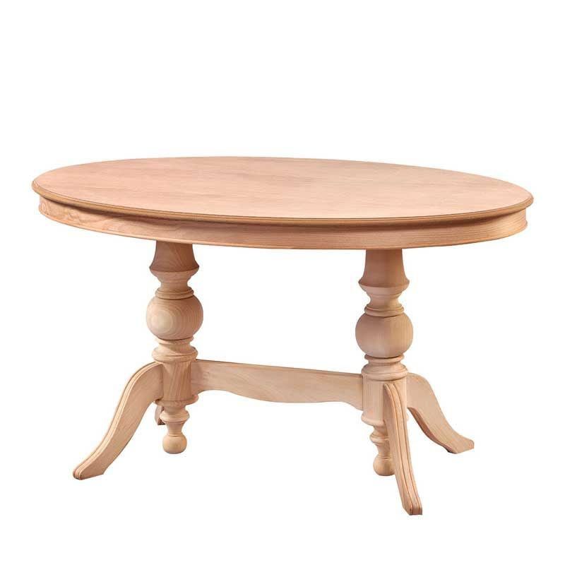 Ham 140'lık Çift Ayaklı Oval Ahşap Masa