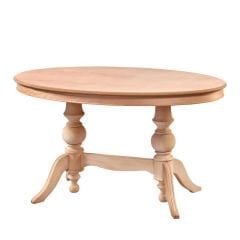 Ham 140'lık Çift Ayaklı Oval Ahşap Masa