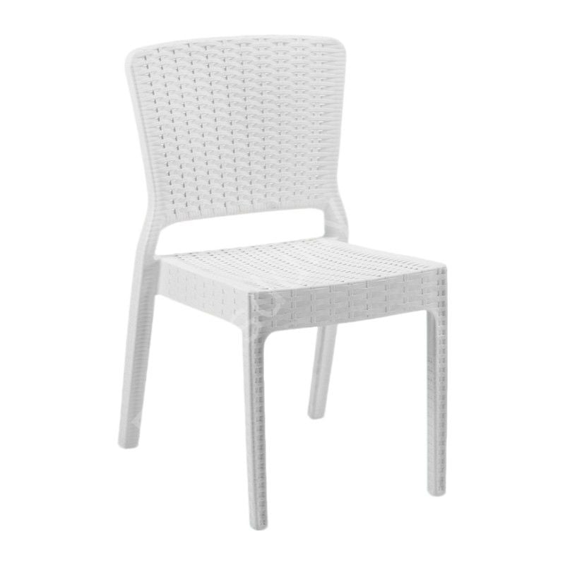 Feyza Rattan Görünümlü Sandalye Beyaz