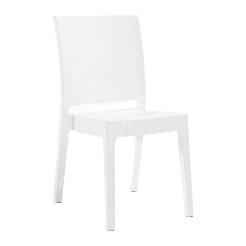 Real Rattan Görünümlü Sandalye Beyaz