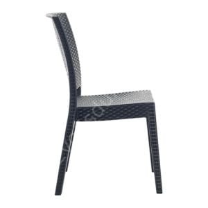 Real Rattan Görünümlü Sandalye Antrasit