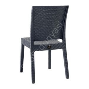 Real Rattan Görünümlü Sandalye Antrasit