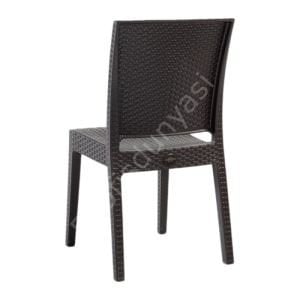 Real Rattan Görünümlü Sandalye Kahve
