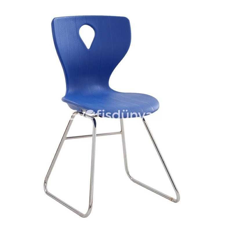 Damla Sandalye Krom Ayak Mavi