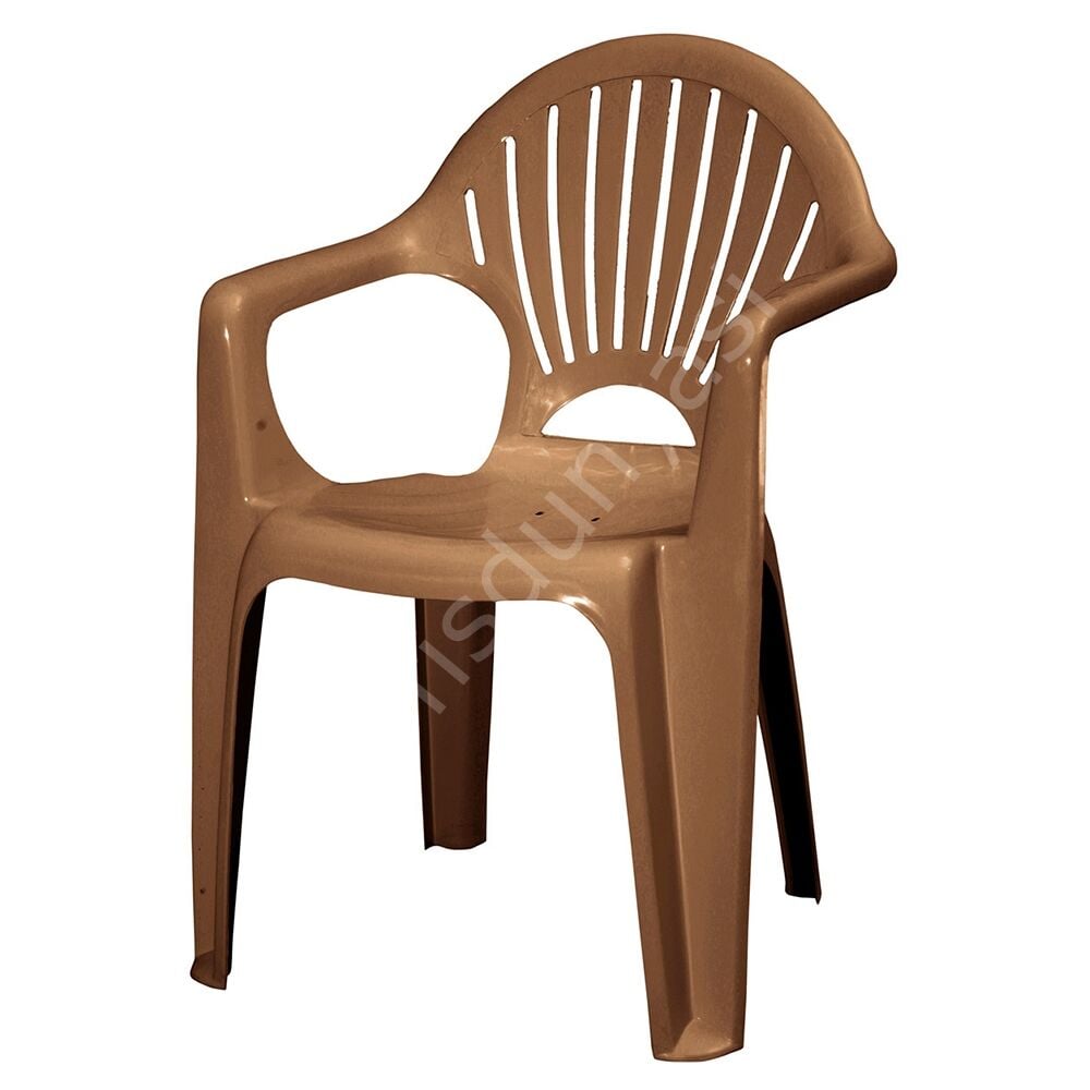Beren Kollu Plastik Sandalye Kahve