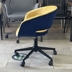 Ciro Çalışma Sandalyesi Sarı Lacivert - Siyah Boya