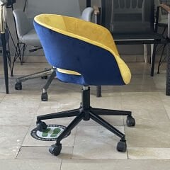 Ciro Çalışma Sandalyesi Sarı Lacivert - Siyah Boya