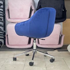 Arf Krom Ayaklı Çalışma Sandalyesi Lacivert