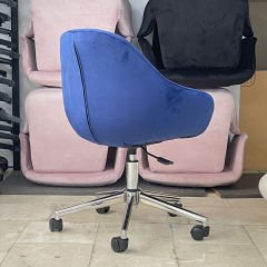 Arf Krom Ayaklı Çalışma Sandalyesi Lacivert