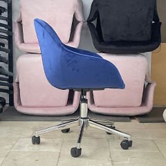 Arf Krom Ayaklı Çalışma Sandalyesi Lacivert