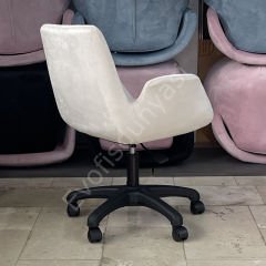 Begüm Yıldız Ayak Çalışma Koltuğu Krem Kumaş - Plastik