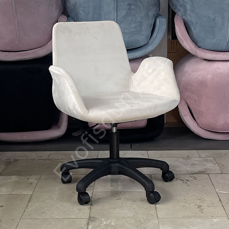 Begüm Yıldız Ayak Çalışma Koltuğu Krem Kumaş - Plastik