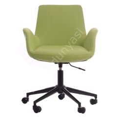 Begüm Deri Çalışma Koltuğu Yeşil - Siyah Boya