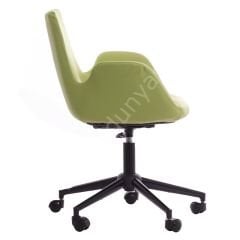 Begüm Deri Çalışma Koltuğu Yeşil - Siyah Boya